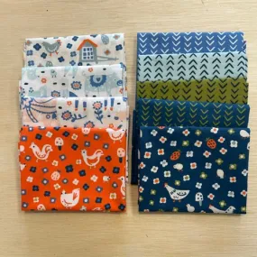 9 Fat Quarter Bundle - Barnyard ORGANIC