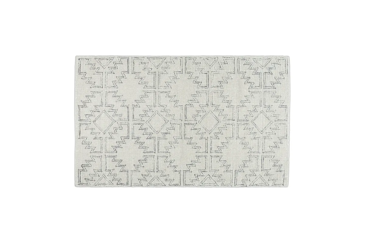 Bidiru Wool & Recycled Cotton Rug - Black & Off White