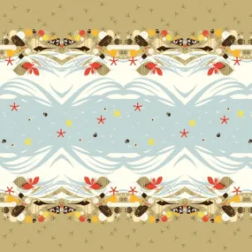 Charley Harper Crabitat Double Border  - 15.99/Yard ORGANIC