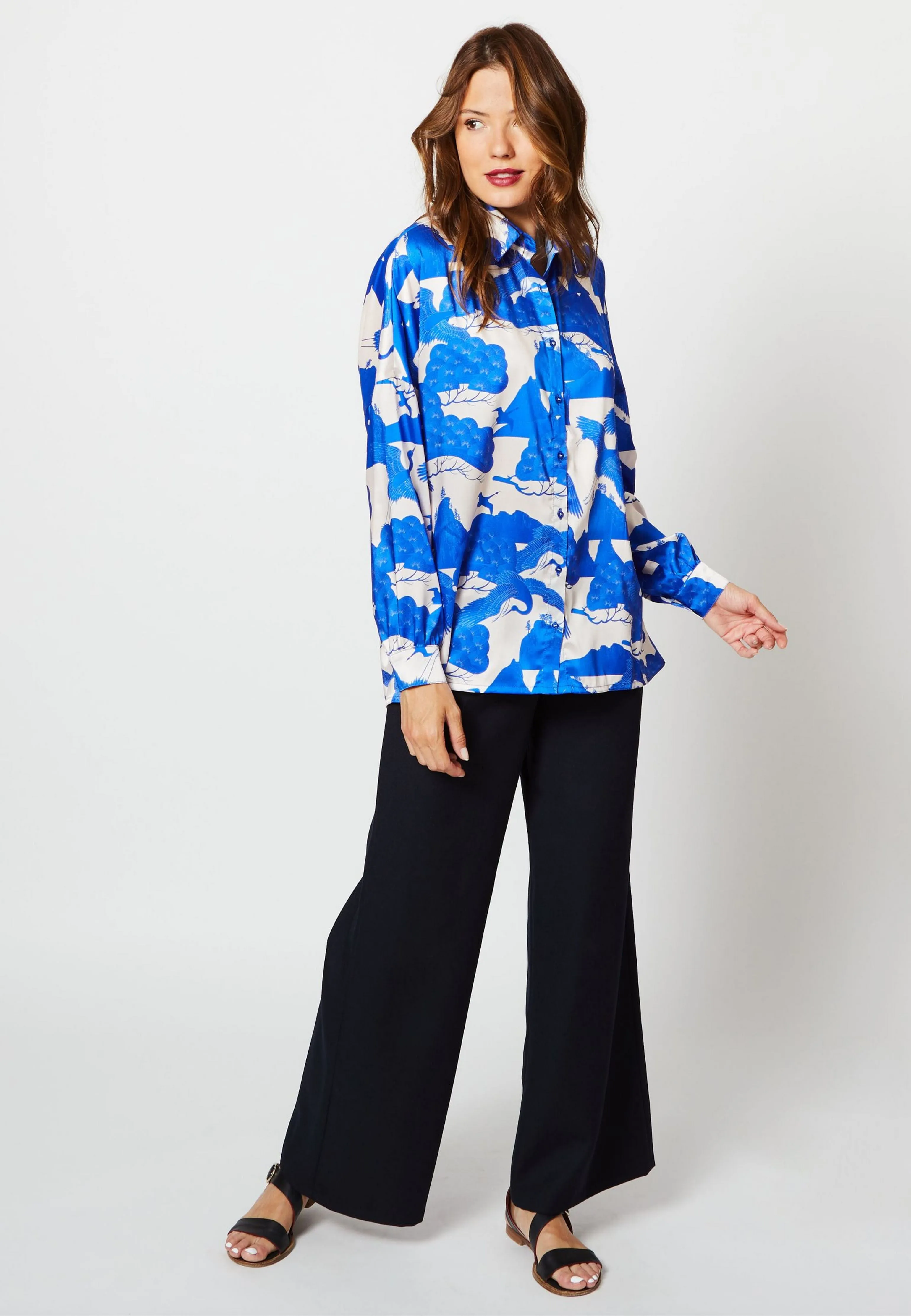 CHEMISE PARISIENNE MATIÈRE RECYCLÉE DESIGN BIRD - ELECTRIC BIRD