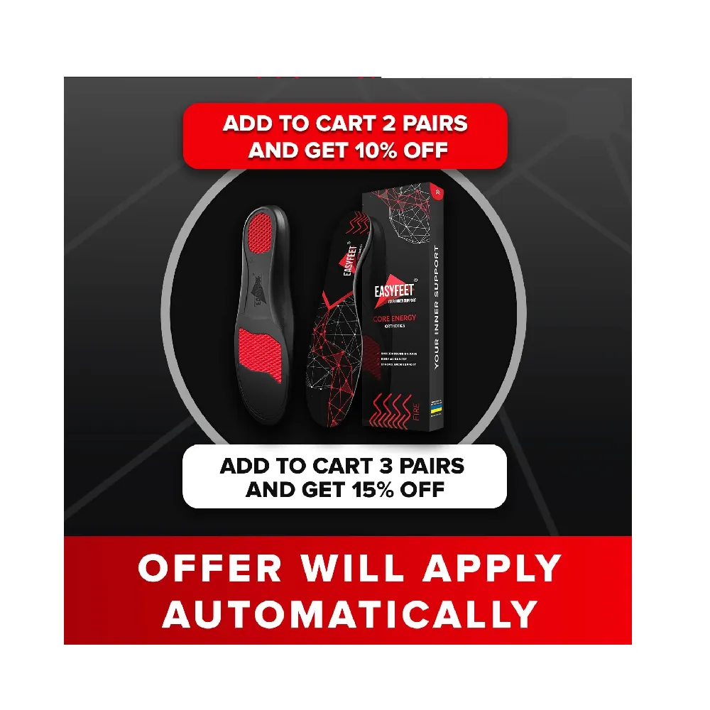 Easyfeet Premium Anti-Fatigue Shoe Insoles | High Arch Support Insoles
