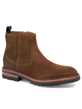 J & M Collection Dudley Zip Boot in Brown Waxed English Suede