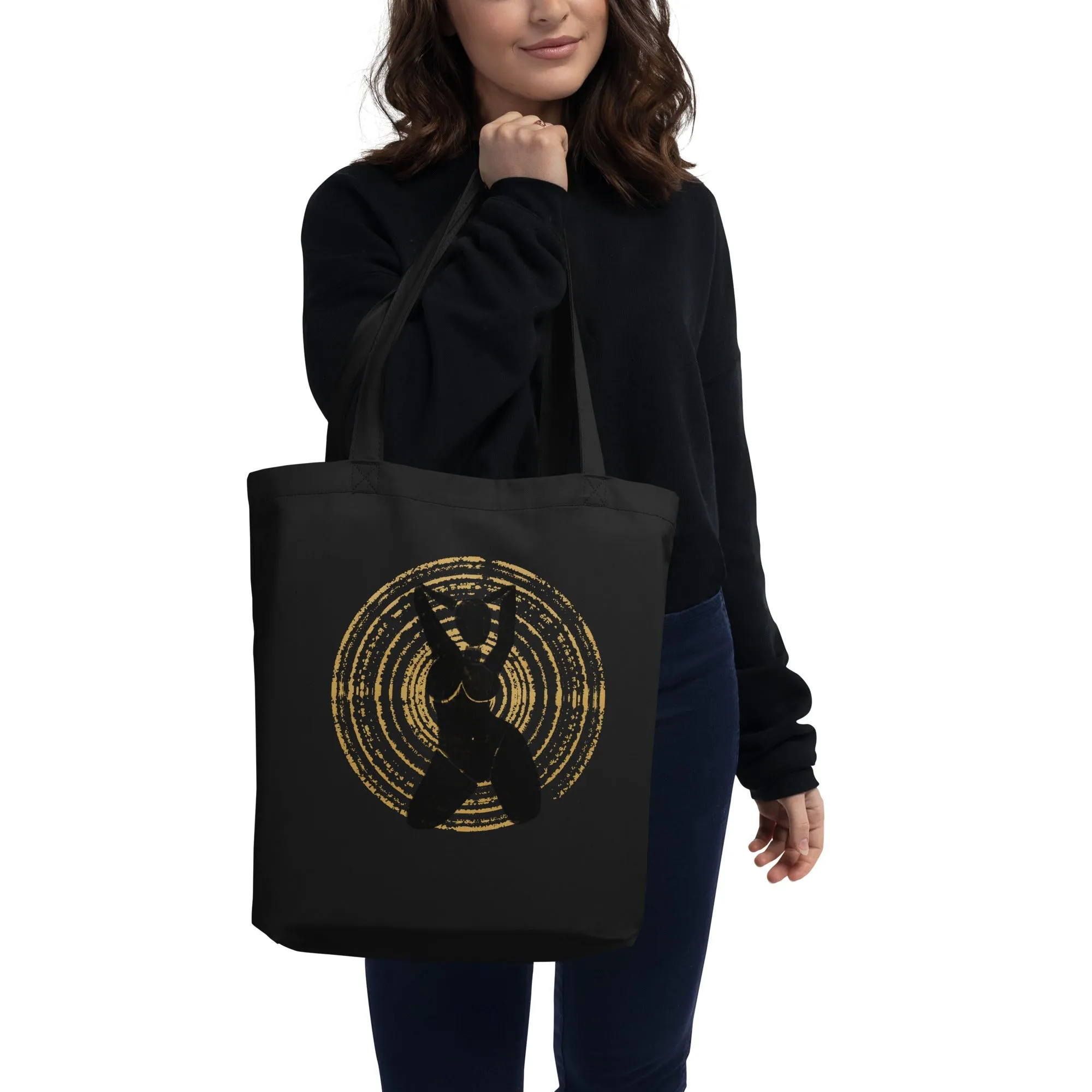 Woman in Gold Tote Bag