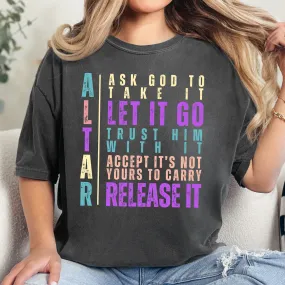 Women's "Altar" Comfort Colors T-Shirt with Christian Meaning